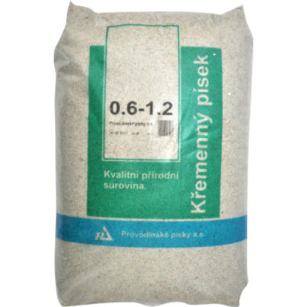 Křemenný písek pro pískové filtrace, 0,6 až 1,2 mm, 25 kg
