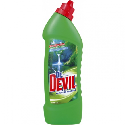 Dr. Devil 3v1 Wc čistič Natur Fresh, 750 ml