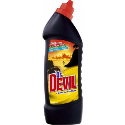 Dr. Devil 3v1 Wc čistič Lemon, 750 ml