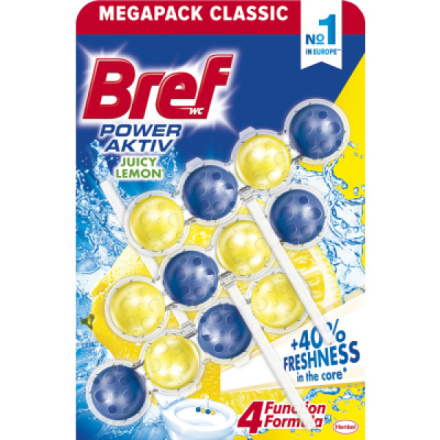 Bref WC Power Aktiv Lemon, WC kuličky, 3 × 50 g