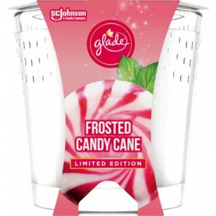 Glade Frosted Candy Cane vonná svíčka, 129 g