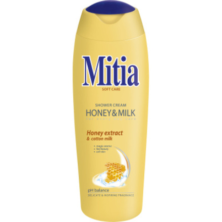 Mitia shower cream Honey & Milk s medovými extrakty, sprchový gel, 400 ml