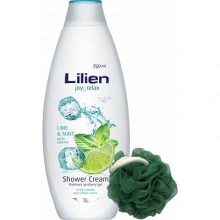 Lilien Lime & Mint sprchový gel + houba, 750 ml