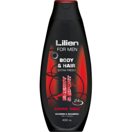 Lilien Men Dark Red sprchový šampon pro muže, 400 ml