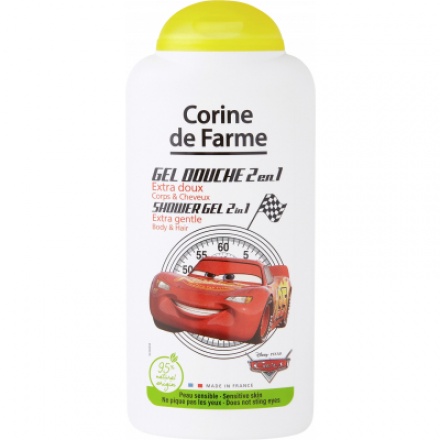 Corine De Farme Disney Cars McQueen 2v1 sprchový gel a šampón, 250 ml