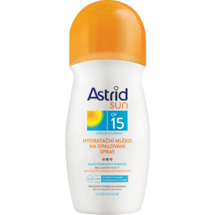 Astrid Sun OF 15 Hydratační mléko na opalování ve spreji, 200 ml