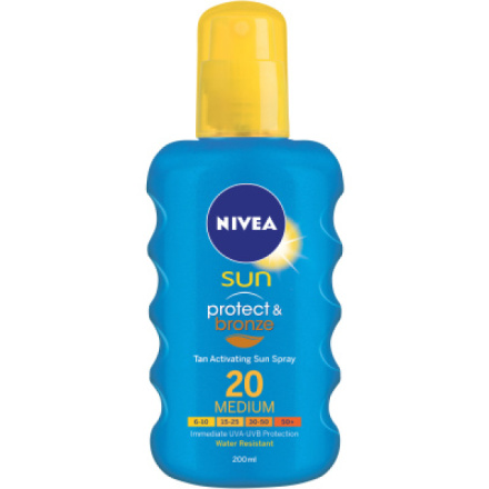 Nivea Sun Protect & bronze OF 20 sprej na opalování podporující zhnědnutí, 200 ml