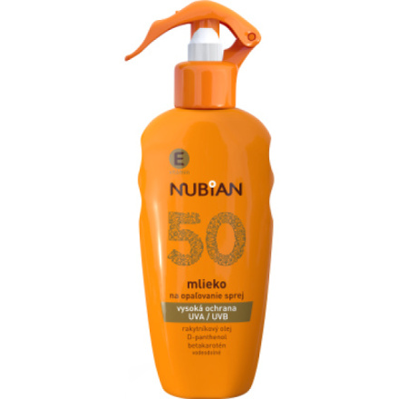 Nubian OF 50 mléko na opalování sprej, 200 ml