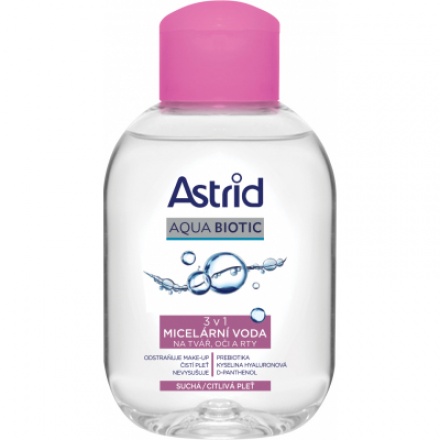Astrid Aqua Biotic Micelární voda 3v1 pro suchou a citlivou pleť 100 ml