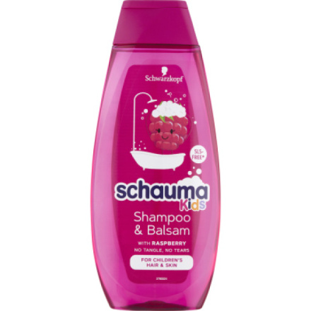 Schauma šampon a balzám Kids s extraktem z maliny, 400 ml