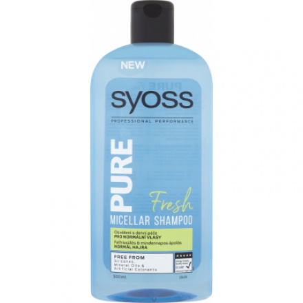 Syoss Pure Fresh micelární šampon pro normální vlasy, 500 ml