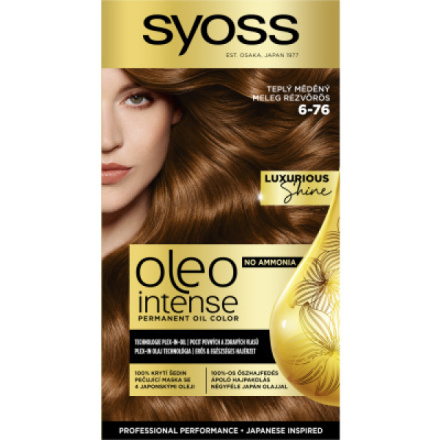 Syoss Oleo Intense dlouhotrvající olejová barva na vlasy, Teplý Měděný 6-76, 50 ml