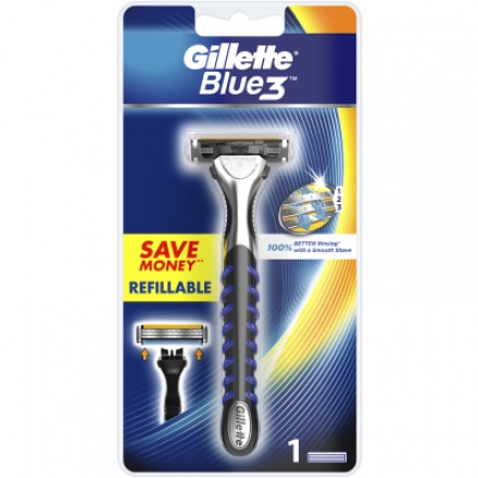 Gillette Blue3 holící strojek 3 břity + 1 hlavice