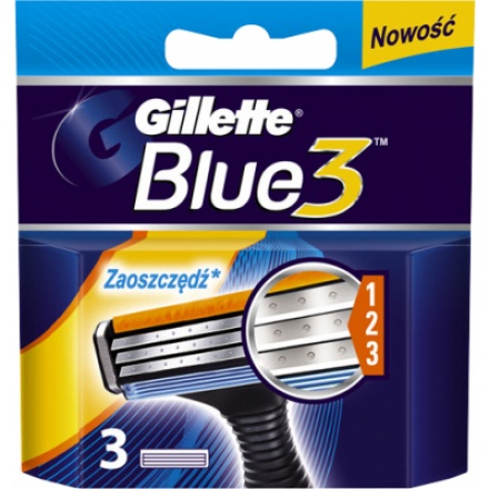 Gillette Blue3 náhradní hlavice, 3 ks