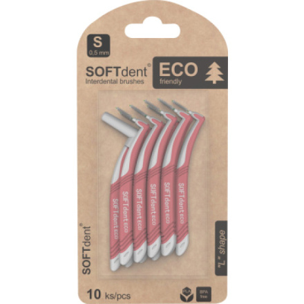 SOFTdent Eco mezizubní kartáček S zahnutý 0,5 mm, 10 ks
