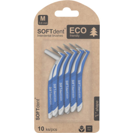 SOFTdent Eco mezizubní kartáček M zahnutý 0,6 mm, 10 ks