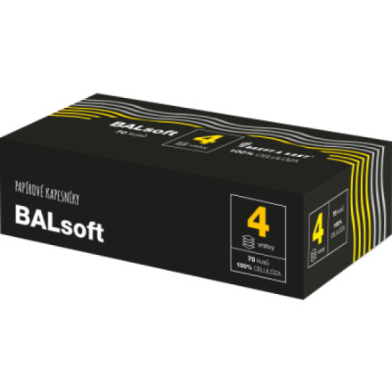 BALsoft 4vrstvé papírové kapesníčky v krabici, 70 ks