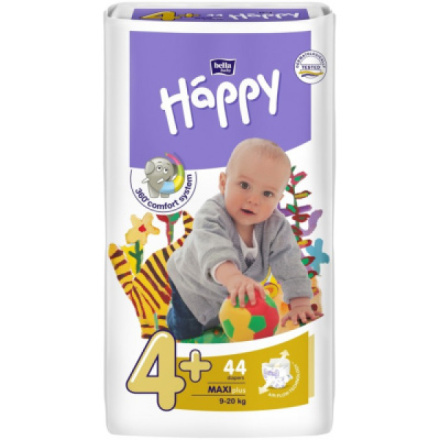 Bella Happy Maxi Plus 4+ dětské pleny jednorázové 9-20 kg, 44 ks