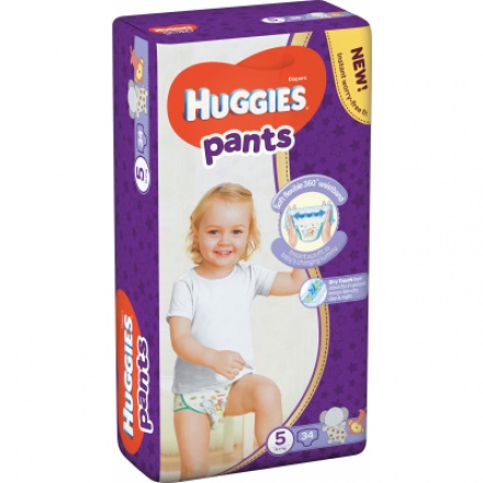 Huggies Pants Jumbo 5 plenkové kalhotky 12 až 17 kg, 34 ks