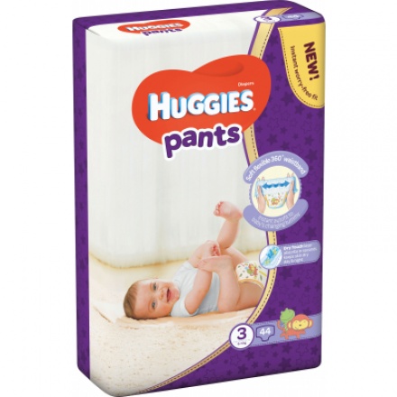 Huggies Pants Jumbo 3 plenkové kalhotky 6 až 11 kg, 44 ks