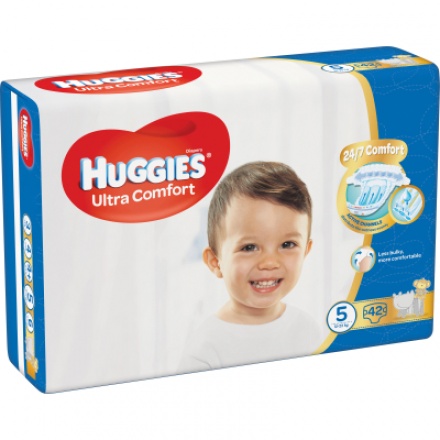 Huggies Ultra Comfort Jumbo 5 dětské pleny 12 až 22 kg, 42 ks