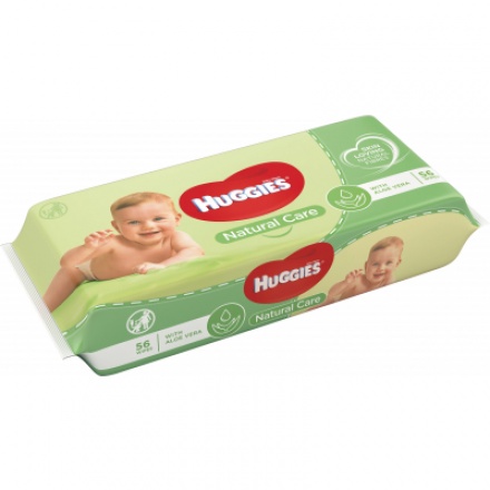 Huggies Natural Care Single dětské vlhčené ubrousky, 56 ks