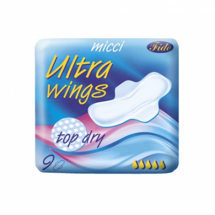 Micci Ultra Wings Top Dry dámské vložky, 9 ks