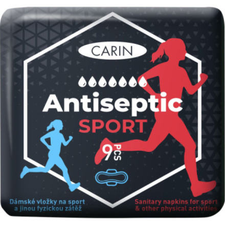 Carin Antiseptic Sport Ultra dámské vložky, 9 ks