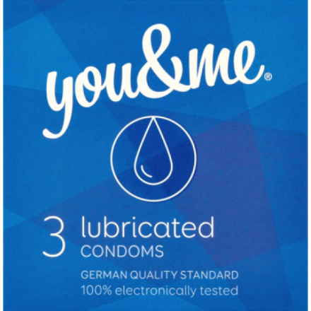 You & Me Lubricated průhledný lubrikovaný kondom, 3 ks