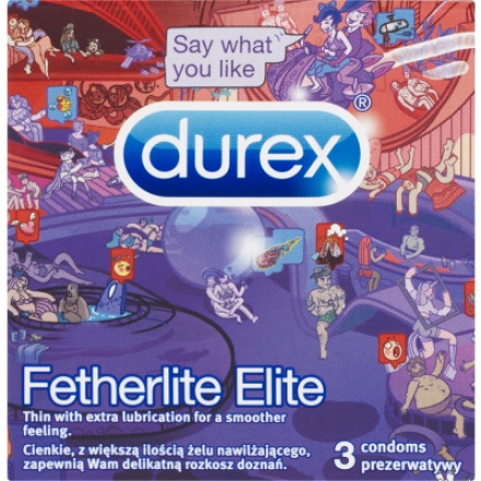 Durex Fetherlite Elite Emoji kondomy, 3 ks