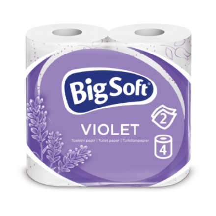 Big Soft Violet 2vrstvý toaletní papír, role 190 útržků, 4 role