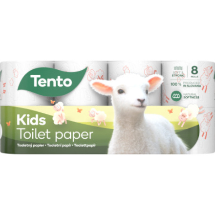 Tento Kids 3vrstvý toaletní papír, role 150 útržků, 8 rolí
