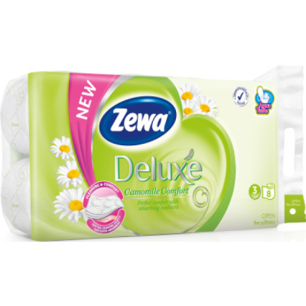 Zewa Deluxe Camomile Comfort 3vrstvý toaletní papír, 19,3 m, 8 rolí