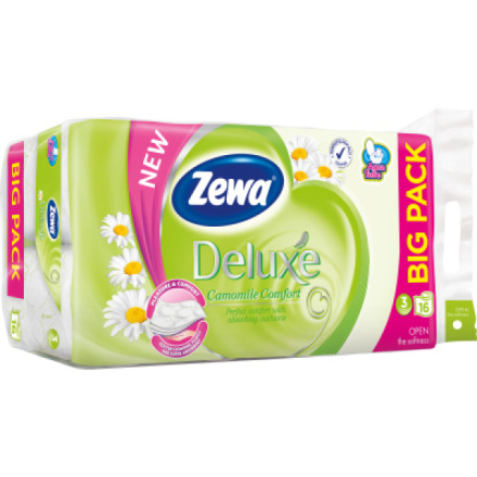 Zewa Deluxe Camomile Comfort 3vrstvý toaletní papír, 19,3 m, 16 rolí