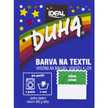 Ideal Duha zelená, barva na textil na bavlnu, viskozu a len, na 300 g látky, 15 g