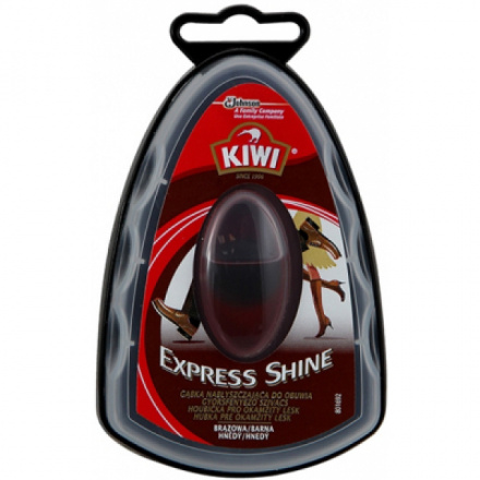 Kiwi Express Shine lesk houbička na boty, hnědý lesk, 6 ml