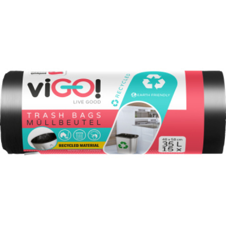 viGO pytle na odpad, 22 µ, 50 × 60 cm, 35 l, 15 ks
