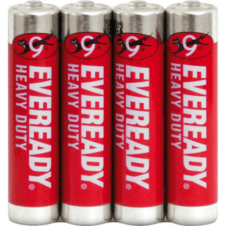Eveready AAA zinkovo-chloridové tužkové baterie, 4 ks, 961009