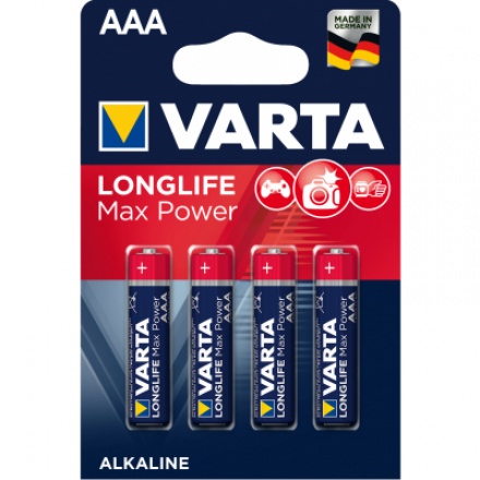 Varta Max Tech alkalické AAA baterie,  balení 4 ks, 961030