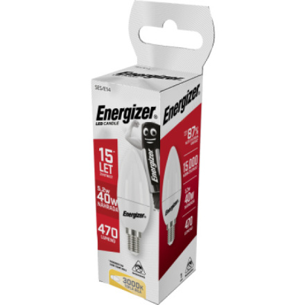 Energizer LED žárovka svíčka, E14, teplá bílá, 6 W jako 40 W