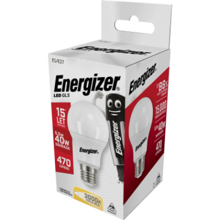 Energizer LED žárovka GLS, E27, teplá bílá, 5,5 W jako 40 W