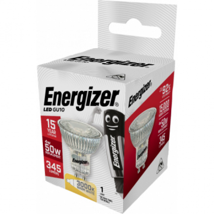 Energizer LED žárovka 5 W, GU10, teplá bílá, skleněná, jako 50 W