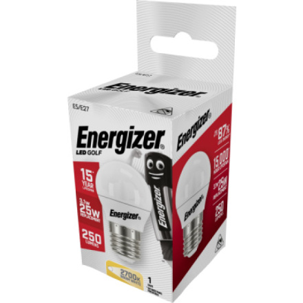 Energizer LED žárovka Globe 3,4 W, E27, teplá bílá, jako 25 W