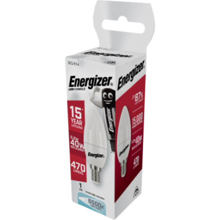 Energizer LED žárovka svíčka, E14, denní bílá, 5,9 W jako 40 W