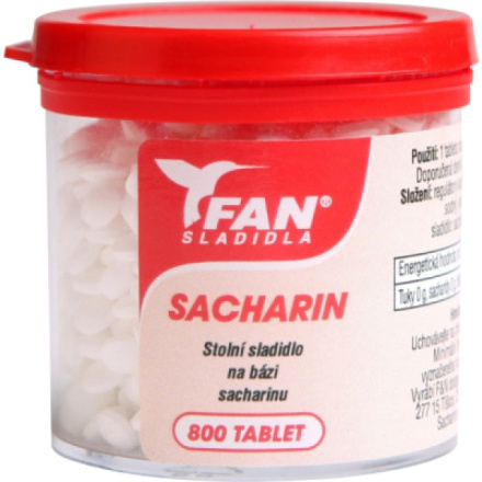 Fan sladidla, sacharin, stopní sladidlo, 800 tablet, 50 g