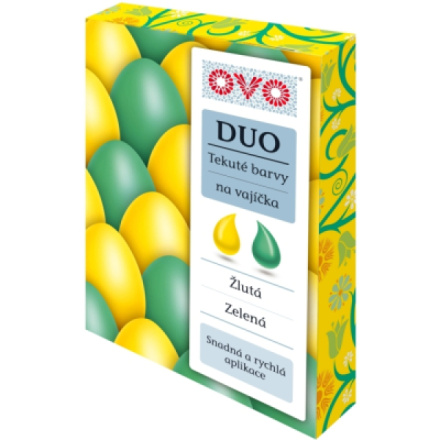 OVO Duo tekuté potravinářské barvivo, zelená a žlutá, 2 × 20 ml
