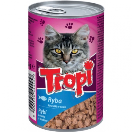 Tropi konzerva pro kočku s rybou v omáčce, 415 g