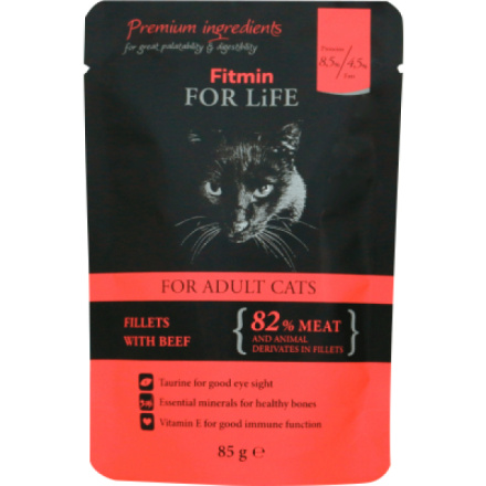 Fitmin For Life Hovězí kapsička pro kočky, 85 g