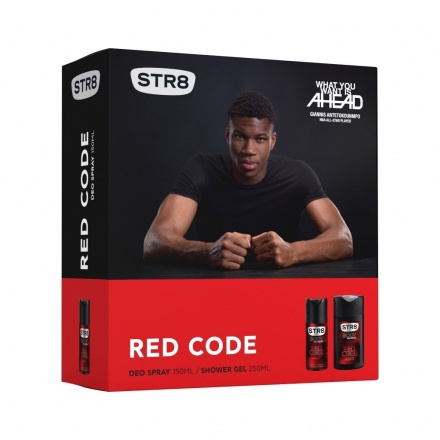 STR8 Red Code dárková kazeta DEO + sprcháč