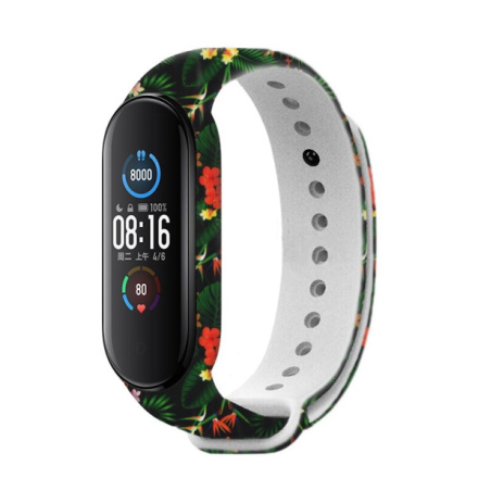 Řemínek RhinoTech na Xiaomi Mi Band 7 / Mi Band 6 / Mi Band 5 - motiv džungle RHTRTACC148